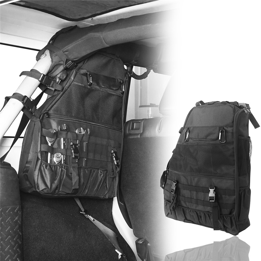 Rear Trunk Roll Bar Storage Cargo Bags For 1997-2018 Jeep Wrangler TJ JK 4-Door