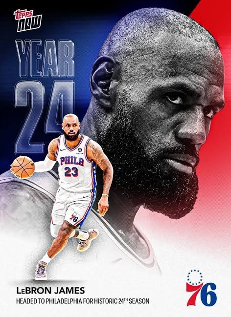 LeBron James Topps NOW 2026-27 Year 24 Philadelphia 76ers #OS3