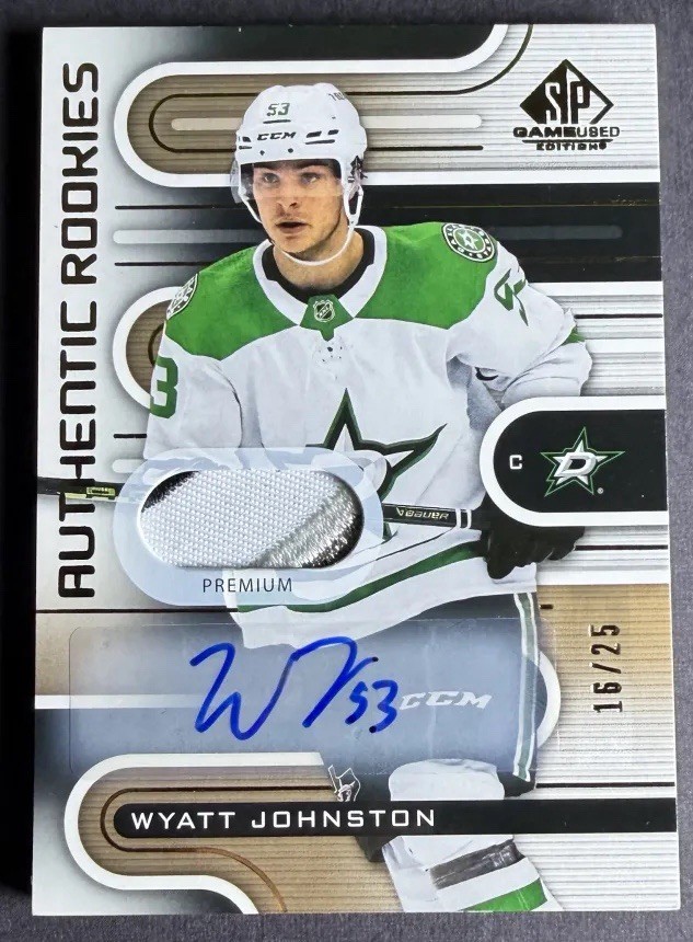 Wyatt Johnston 2022-23 SP Game Used Authentic Rookies RPA /25 #173 Wyatt Johnston 2022-23 SP Game Used Authentic Rookies RPA /25 #173