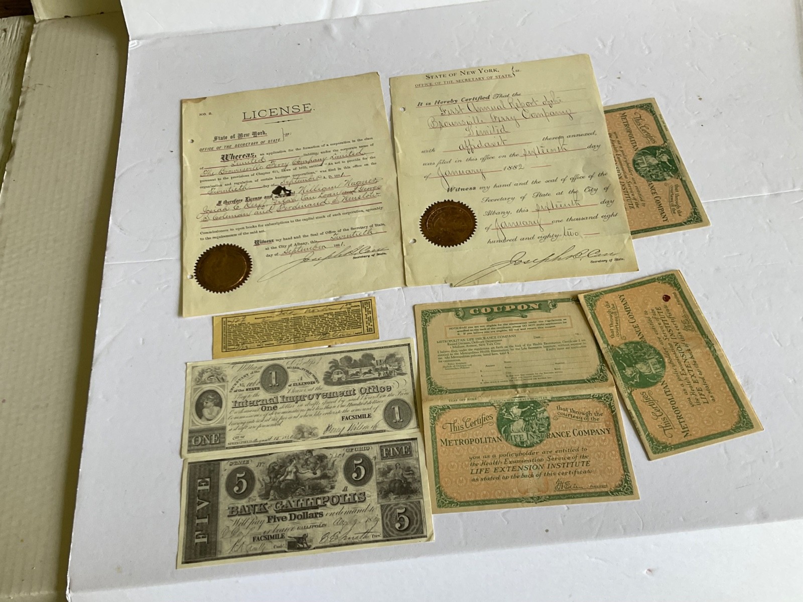 BROWNSVILLE FERRY CO LIMITED 1881 LICENSE & CERTIFIED SGN ASSORTED DOCUMENTS BROWNSVILLE FERRY CO LIMITED 1881 LICENSE & CERTIFIED SGN ASSORTED DOCUMENTS