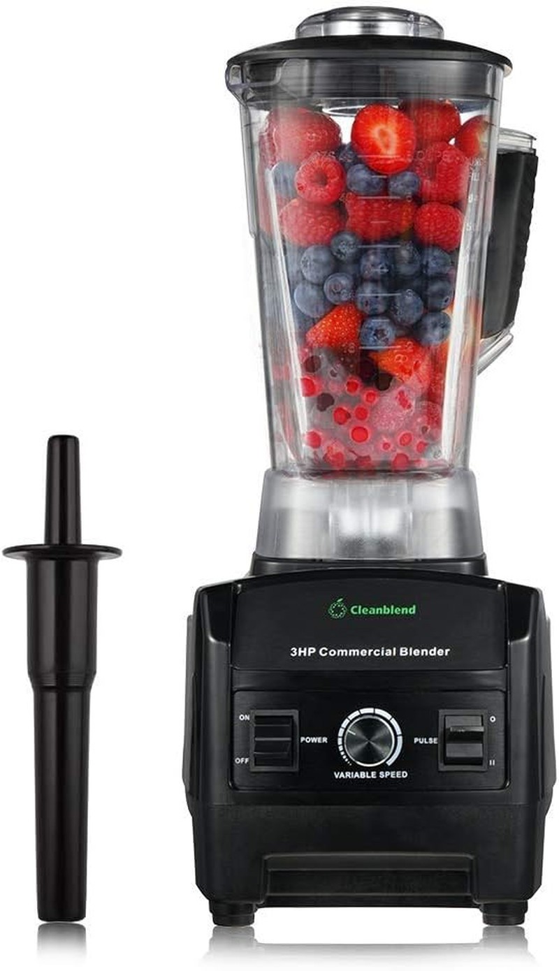 Cleanblend Commercial Blender with 5-Year Full Warranty - 1800W, 3HP, 64Oz High- Cleanblend Commercial Blender with 5-Year Full Warranty - 1800W, 3HP, 64Oz High-