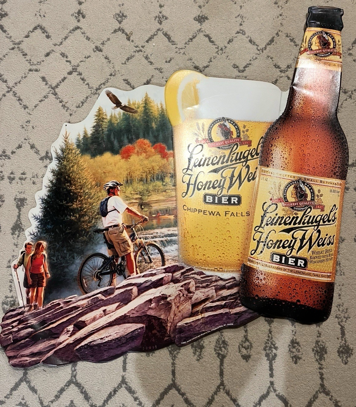 Vintage 2005 Leinenkugel Honey Weiss Bier Beer Huge Outdoor Theme Metal Tin Sign Vintage 2005 Leinenkugel Honey Weiss Bier Beer Huge Outdoor Theme Metal Tin Sign