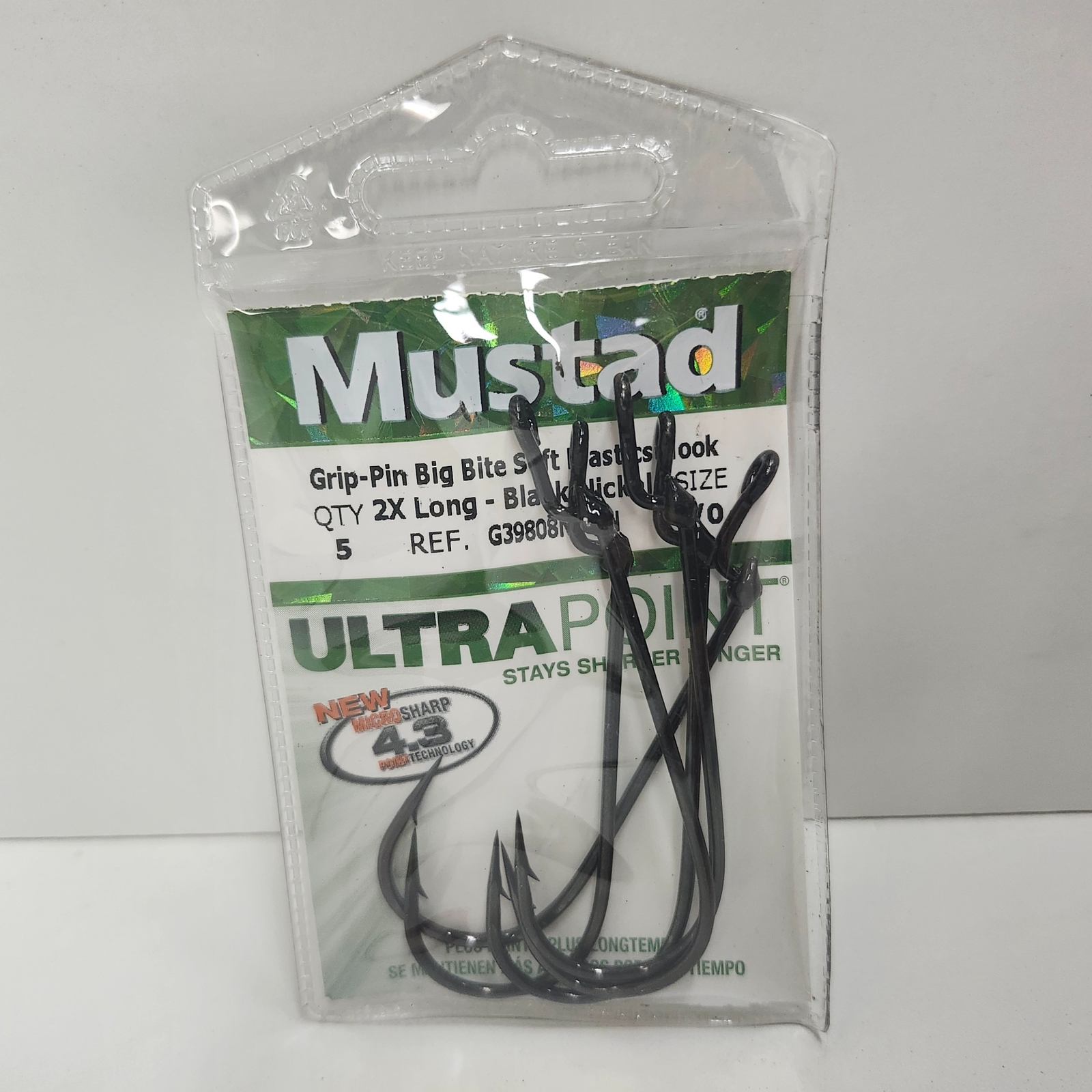 Mustad UltraPoint Grip Pin 2X Fine Wire 5 Pack Fish Hooks Size 7/0 G39808NP-BN Mustad UltraPoint Grip Pin 2X Fine Wire 5 Pack Fish Hooks Size 7/0 G39808NP-BN