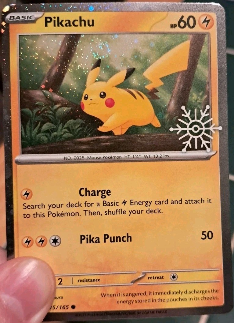 HEAD SWIRL 💫🐭 Pikachu Swirl Holiday Calendar Snowflake Stamp 025/165 🔥 