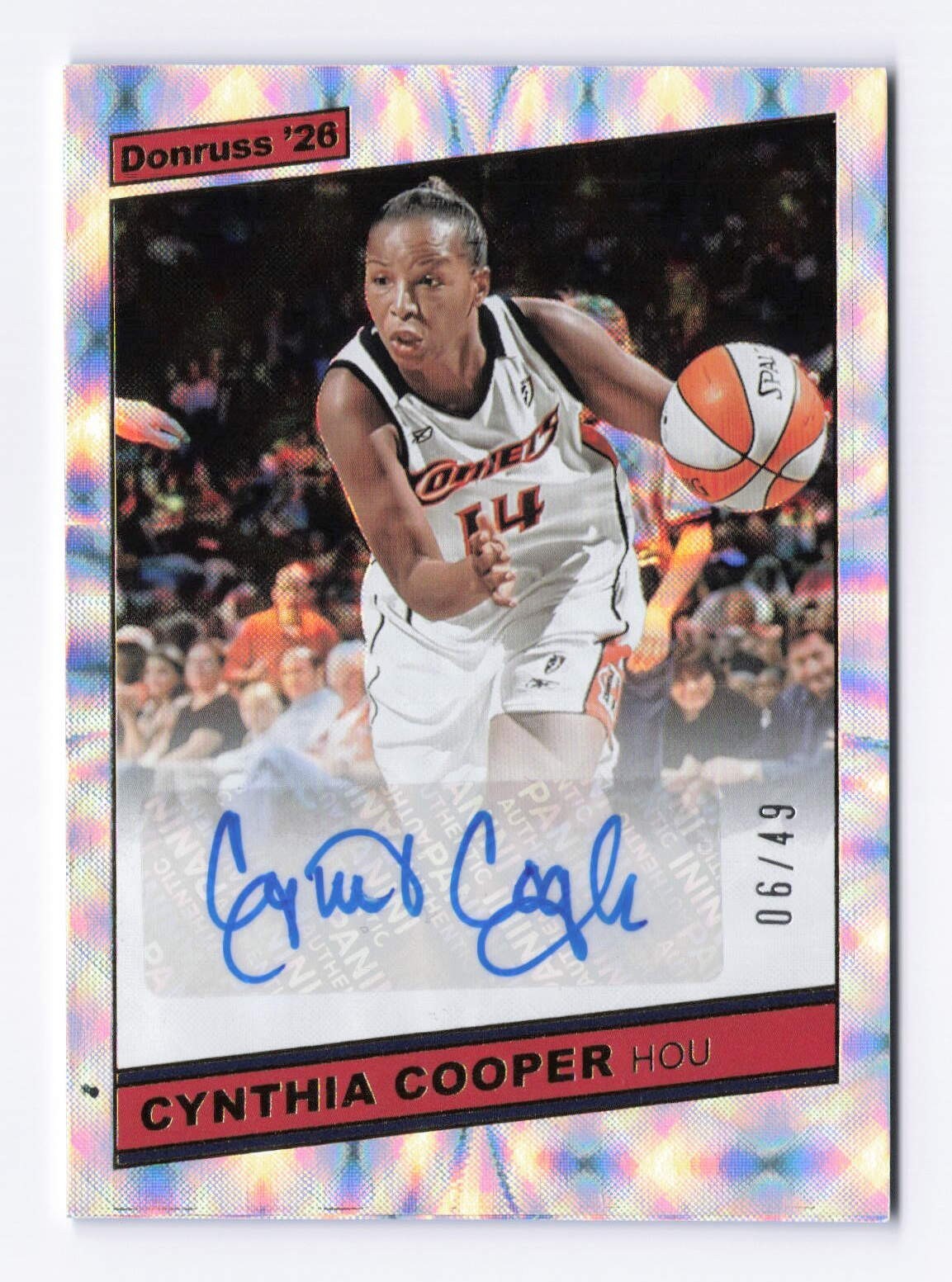 2026 Donruss WNBA Cynthia Cooper, Comets 06/49 Retro 1986 Signatures Holo Frame