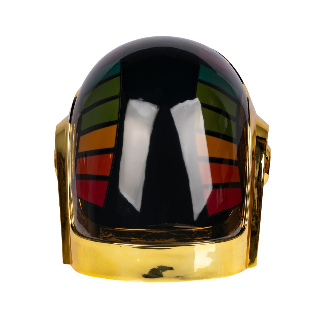Daft Punk Guy Manuel Helmet Gold Chrome LED Light Mask Prop Halloween Xmas Gift