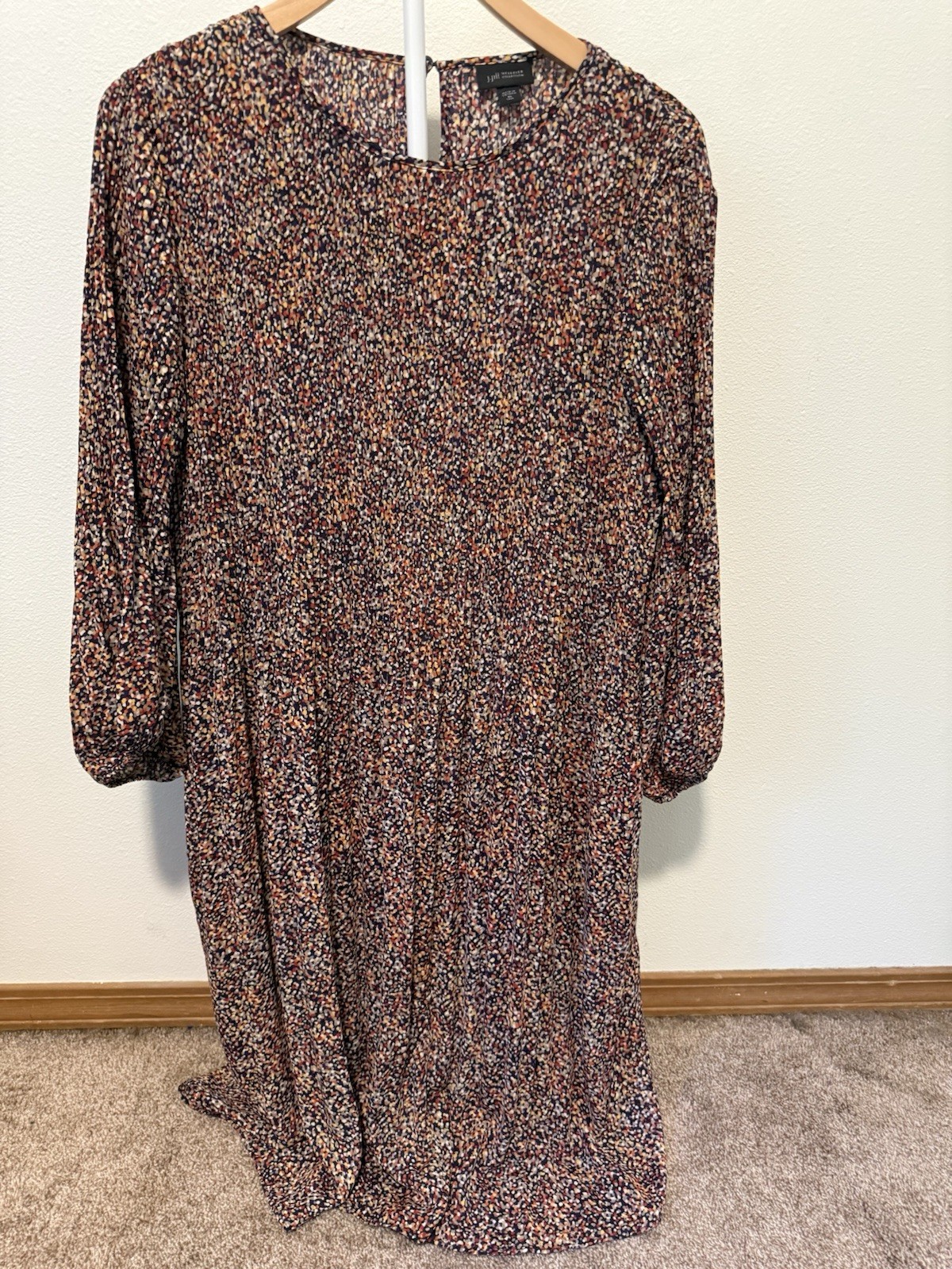 EUC J. Jill Wearever Multicolor Confetti Midi Dress Long Sleeve XL Tall EUC J. Jill Wearever Multicolor Confetti Midi Dress Long Sleeve XL Tall