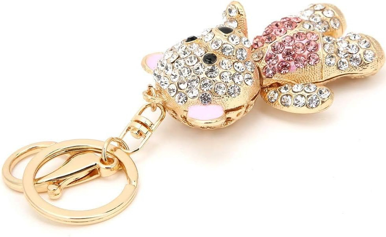 Rhinestone Bear Keychain, Cute Sparkling Crystal Animal Bag Charm for Women Rhinestone Bear Keychain, Cute Sparkling Crystal Animal Bag Charm for Women