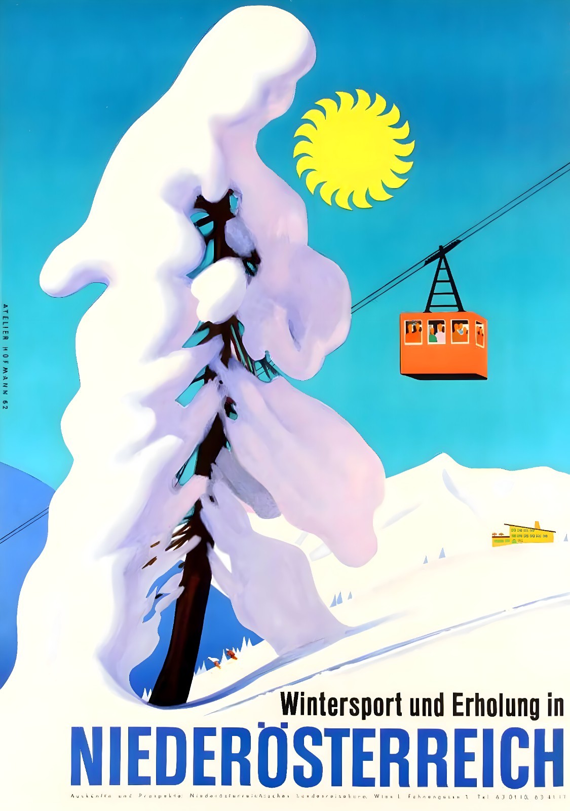 Winter Sports Austria 1962 Ski Skiing Vintage Travel Poster Print