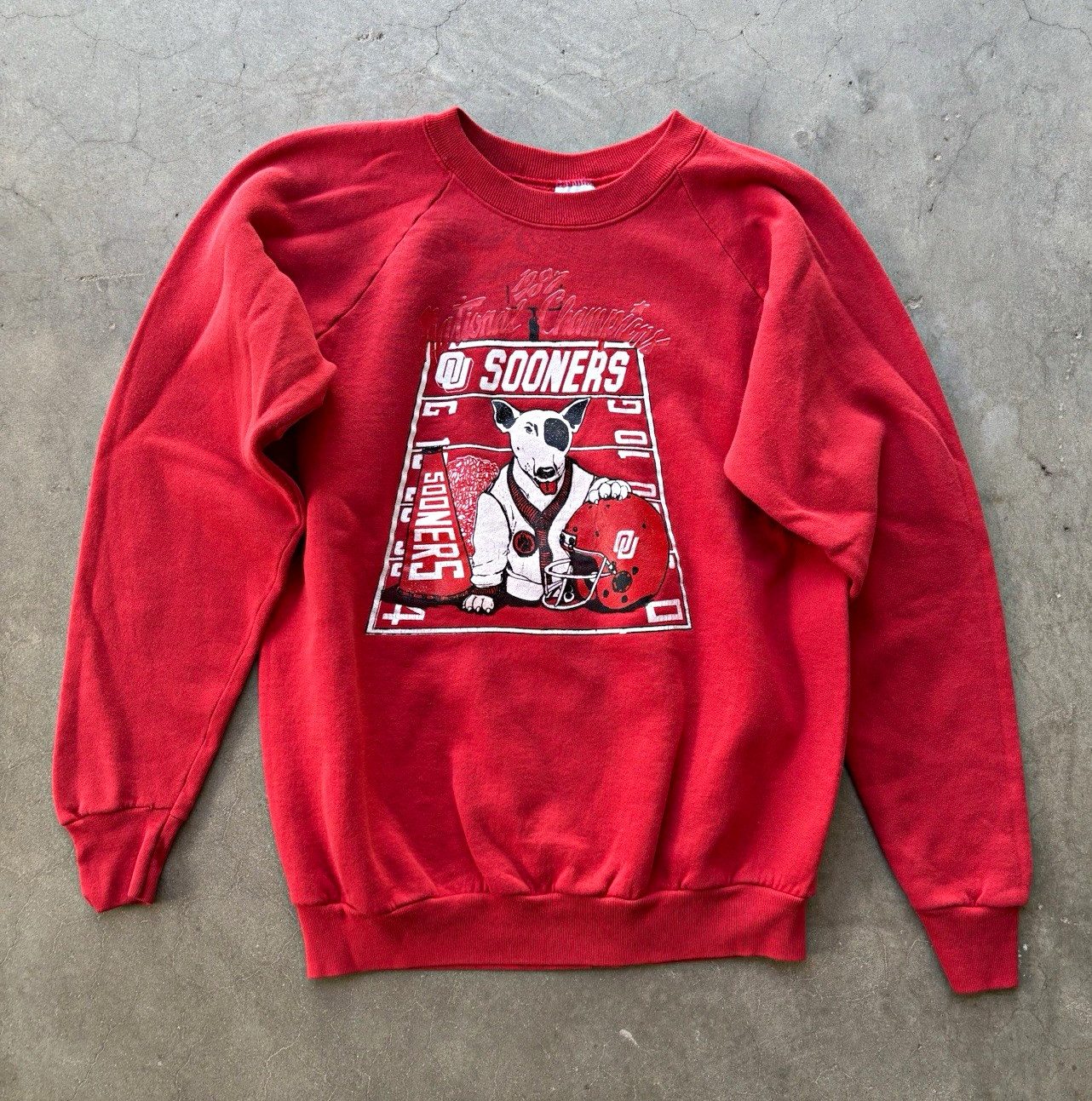 Vintage 1987 Oklahoma Sooners National Champions Spuds MacKenzie Sweatshirt XL