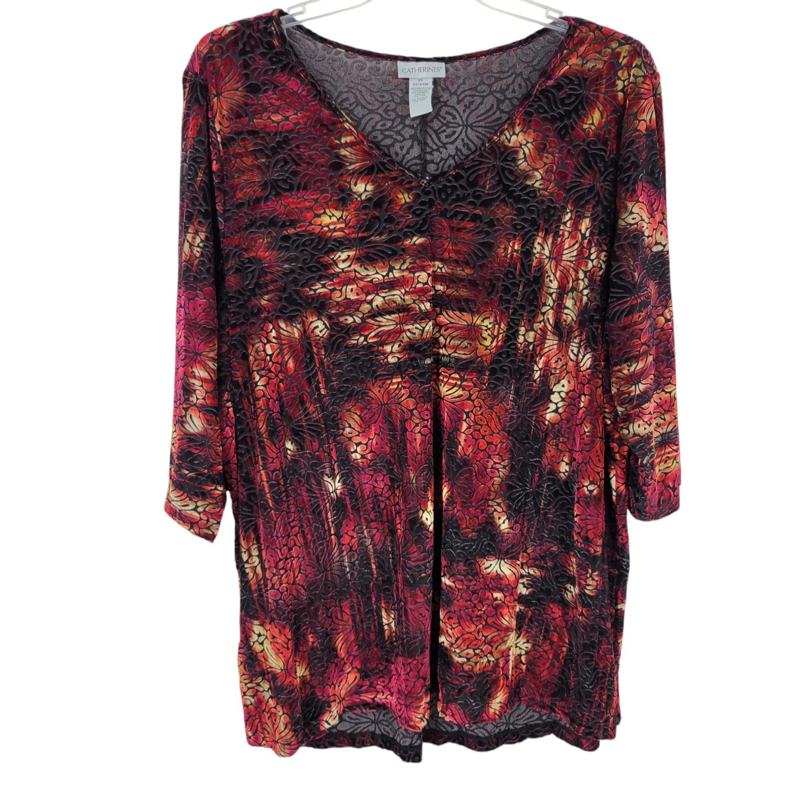 VTG Catherines 2X Velvet Burnout Tunic Top Boho Art Witchy Romantic Whimsigoth VTG Catherines 2X Velvet Burnout Tunic Top Boho Art Witchy Romantic Whimsigoth