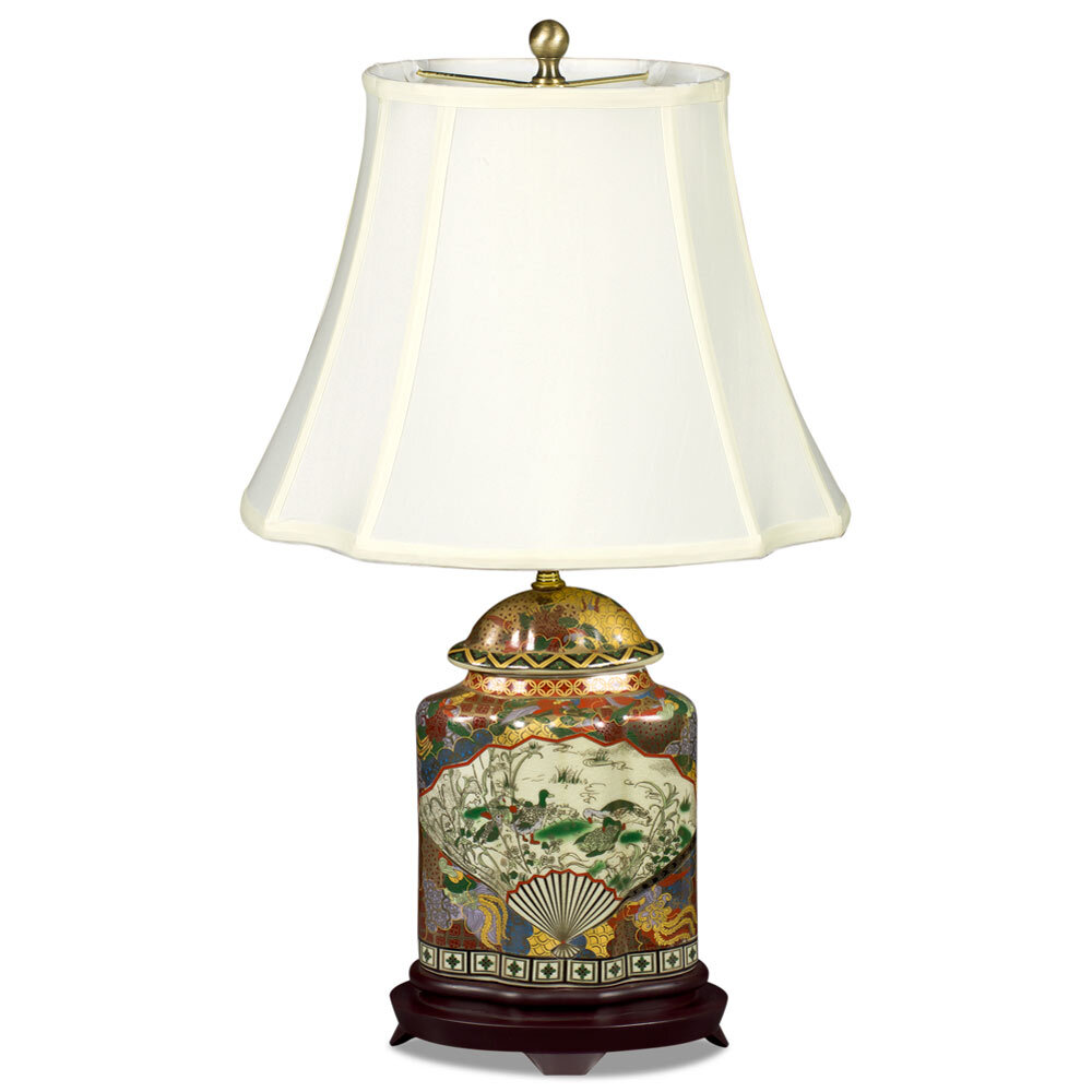 US Seller - Japanese Satsuma Design Porcelain Lamp