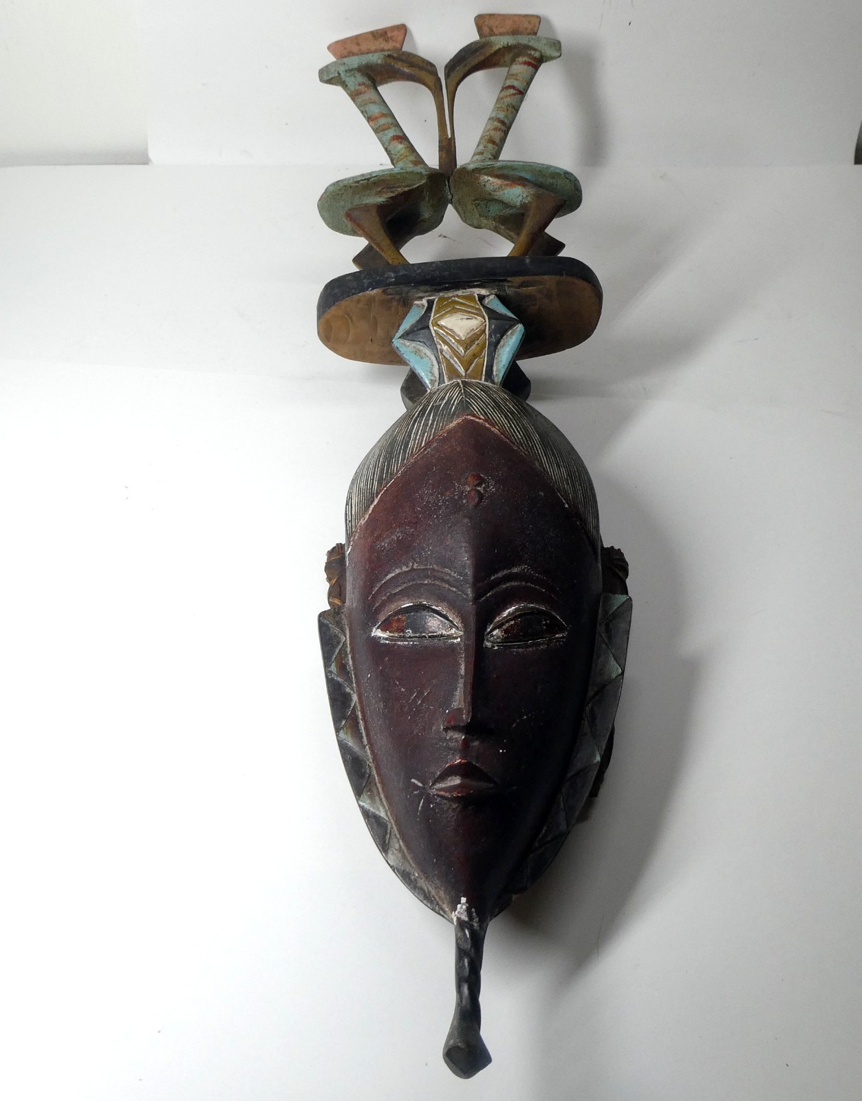 African Tribal Art Mask Ivory Coast Baule Wall Mask Wooden Vintage 29 African Tribal Art Mask Ivory Coast Baule Wall Mask Wooden Vintage 29