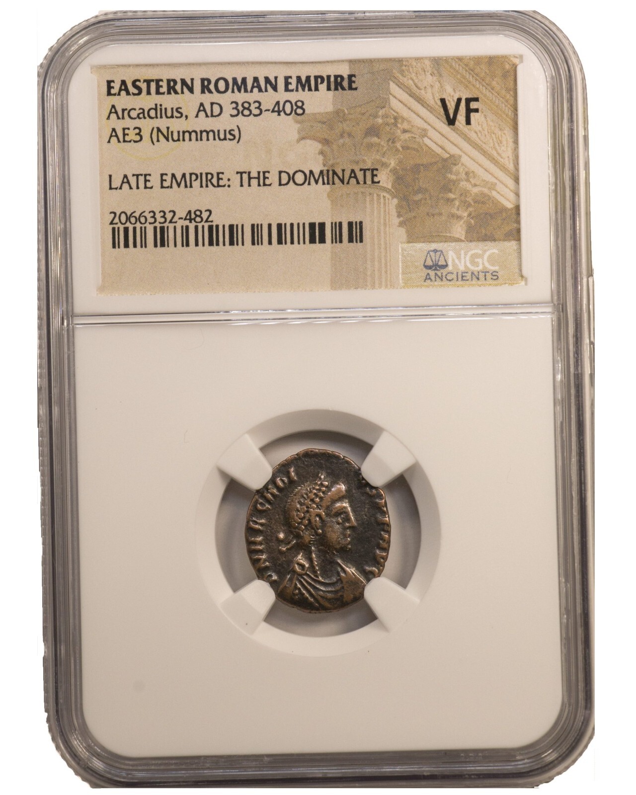 NGC VF Roman AE3 of Arcadius ( AD383 - 408 ) NGC Ancients Certified VERY FINE