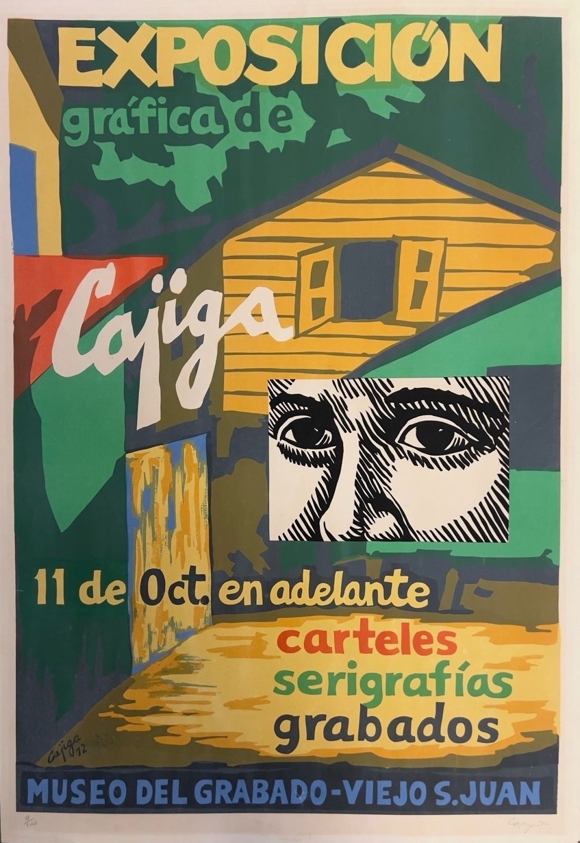 Luis Cajiga “Exposición Gráfica de Cajiga” Vintage 1972 Puerto Rican Art Print