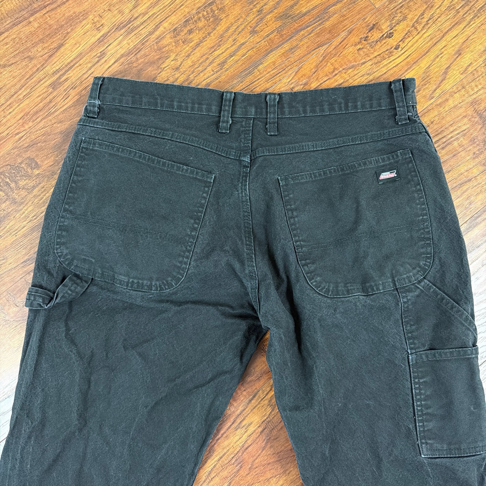 Dickies Pants Mens 34 Black Carpenter Stretch Canvas Workwear Relaxed 34x31