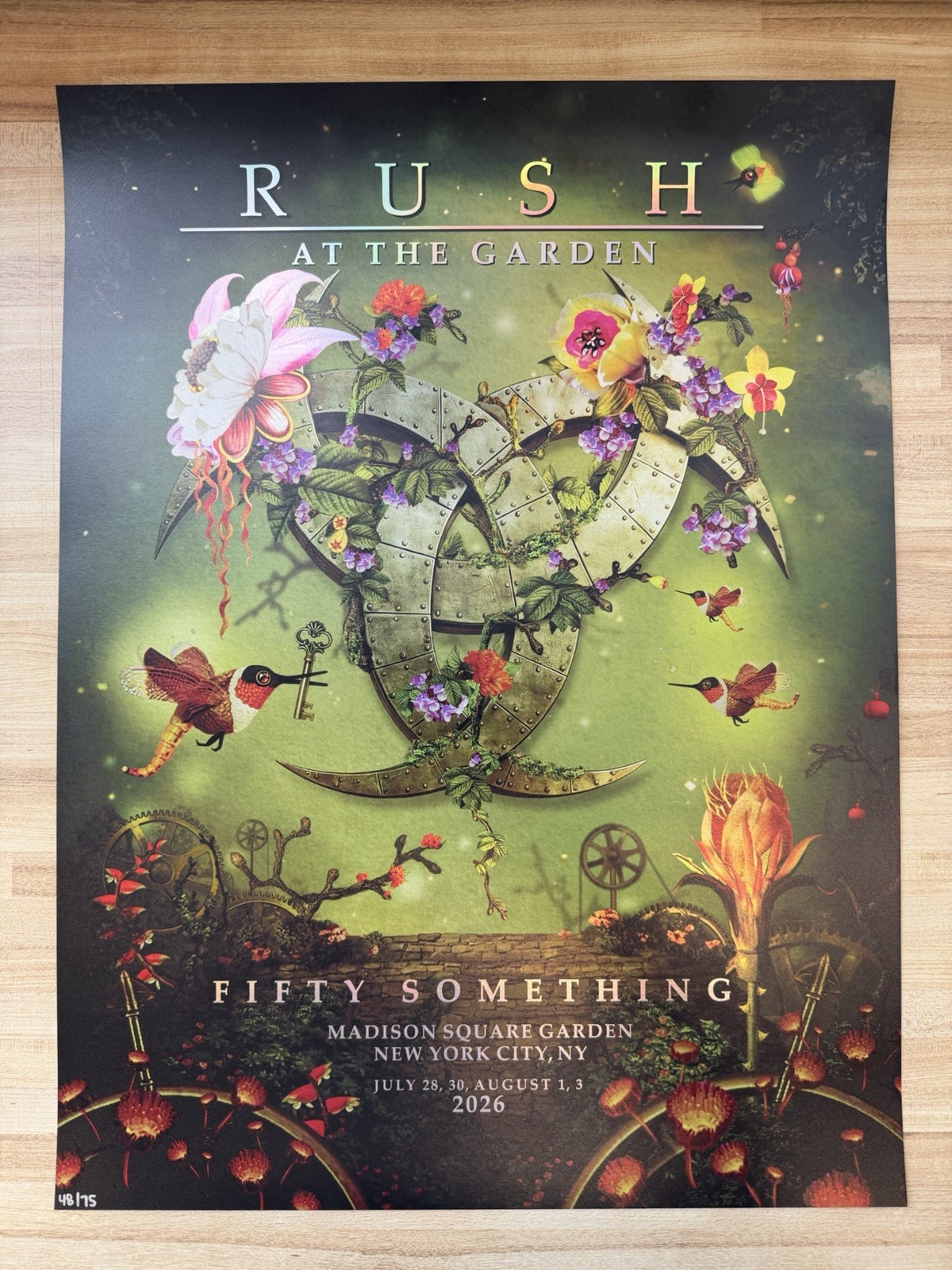 Rush Foil Poster Madison Square Garden 7/28 7/30 8/1 8/2 New York City 2026