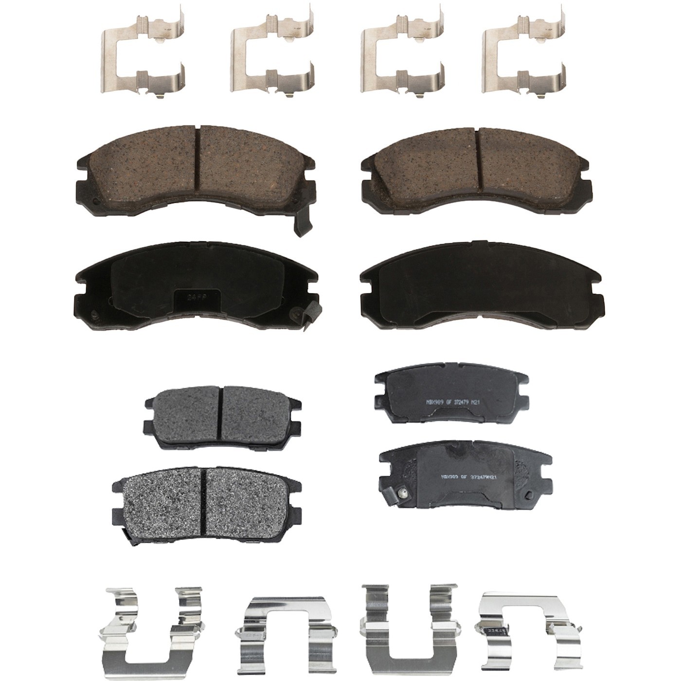 Front and Rear Semi-Metallic Brake Pad Set For 1992-1996 Mitsubishi Montero