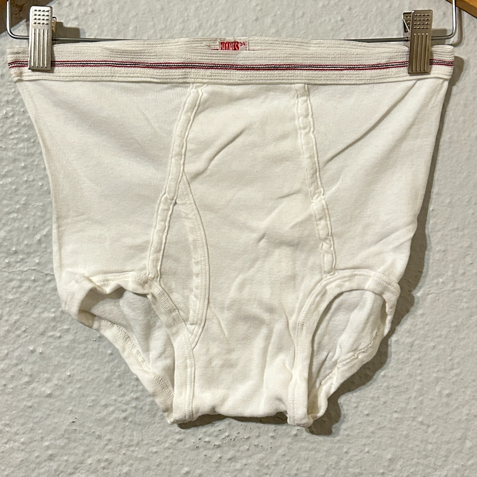 Vtg 1940s 1950s Hanes Junior Sz 34 Fig Leaf Underwear White Cotton Briefs J