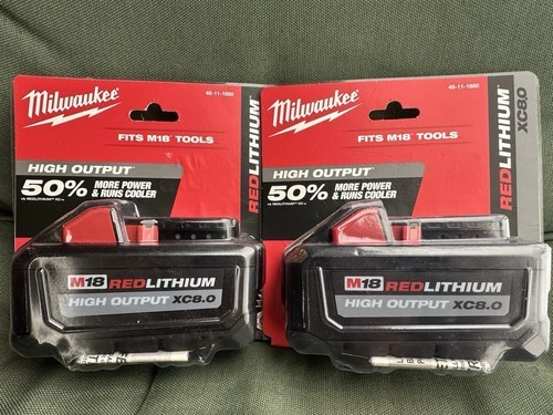 2 Pack New 48-11-1880 M18 HIGH OUTPUT 18V 8Ah XC 8.0 Cordless Battery 2 Pack New 48-11-1880 M18 HIGH OUTPUT 18V 8Ah XC 8.0 Cordless Battery