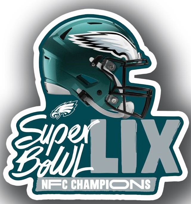 Philadelphia Eagles Super Bowl LIX 59 NFC Champs Vinyl Die Cut Sticker Decal Philadelphia Eagles Super Bowl LIX 59 NFC Champs Vinyl Die Cut Sticker Decal