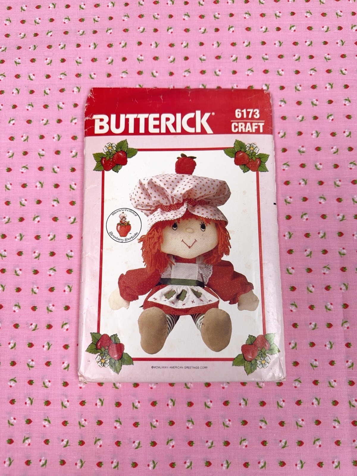 Vintage 1983 Butterick 6173 Strawberry Shortcake Rag Doll Sewing Pattern Uncut Vintage 1983 Butterick 6173 Strawberry Shortcake Rag Doll Sewing Pattern Uncut