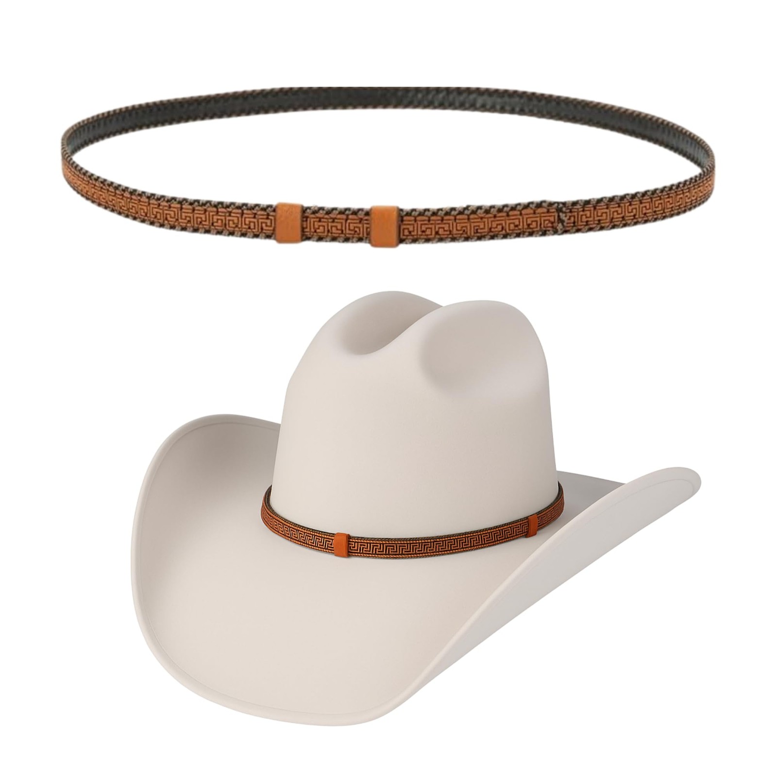 Gamboa Cowboy Hat Band for Men - Leather Style - Brown