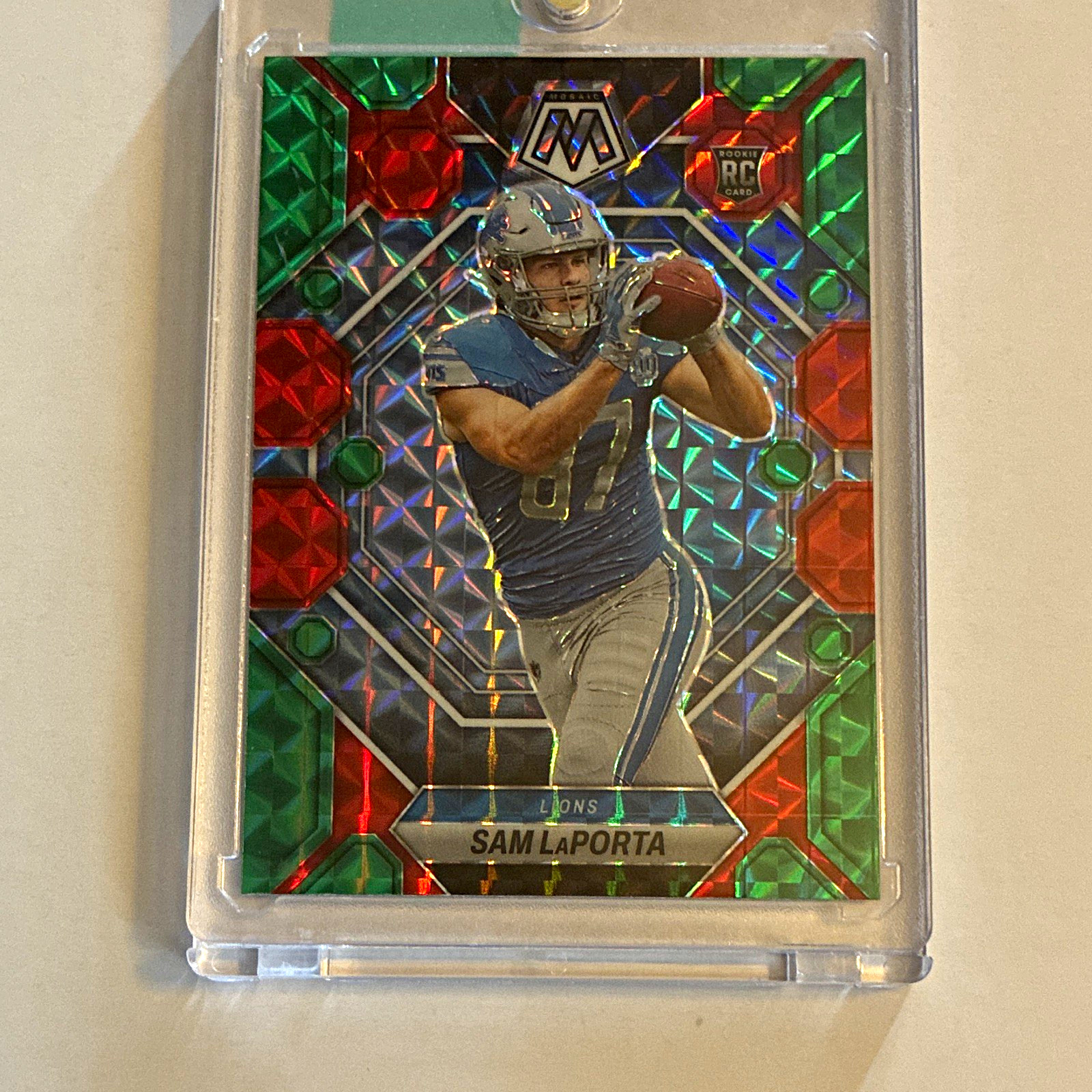 Panini 2023 Mosaic Rookies Choice Red & Green Prizm Sam LaPorta Lions #360