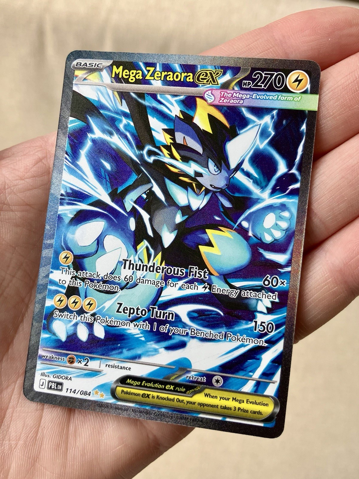 Mega Zeraora ex 114/084 Special Illustration Rare Pokemon Pitch Black Mega Zeraora ex 114/084 Special Illustration Rare Pokemon Pitch Black