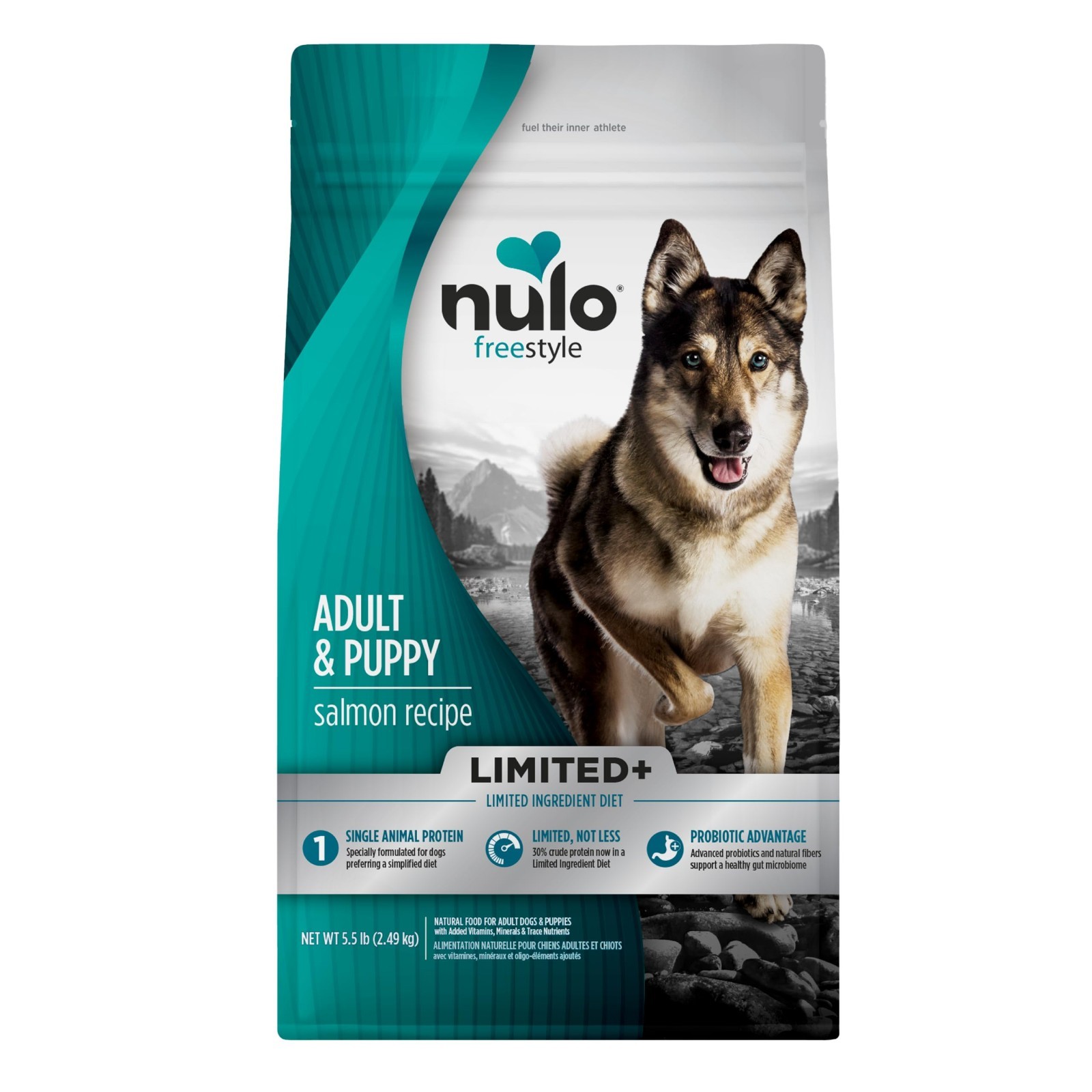 High Protein Salmon Recipe Dry Dog Food - Grain Free Limited Ingredient Kibble,
