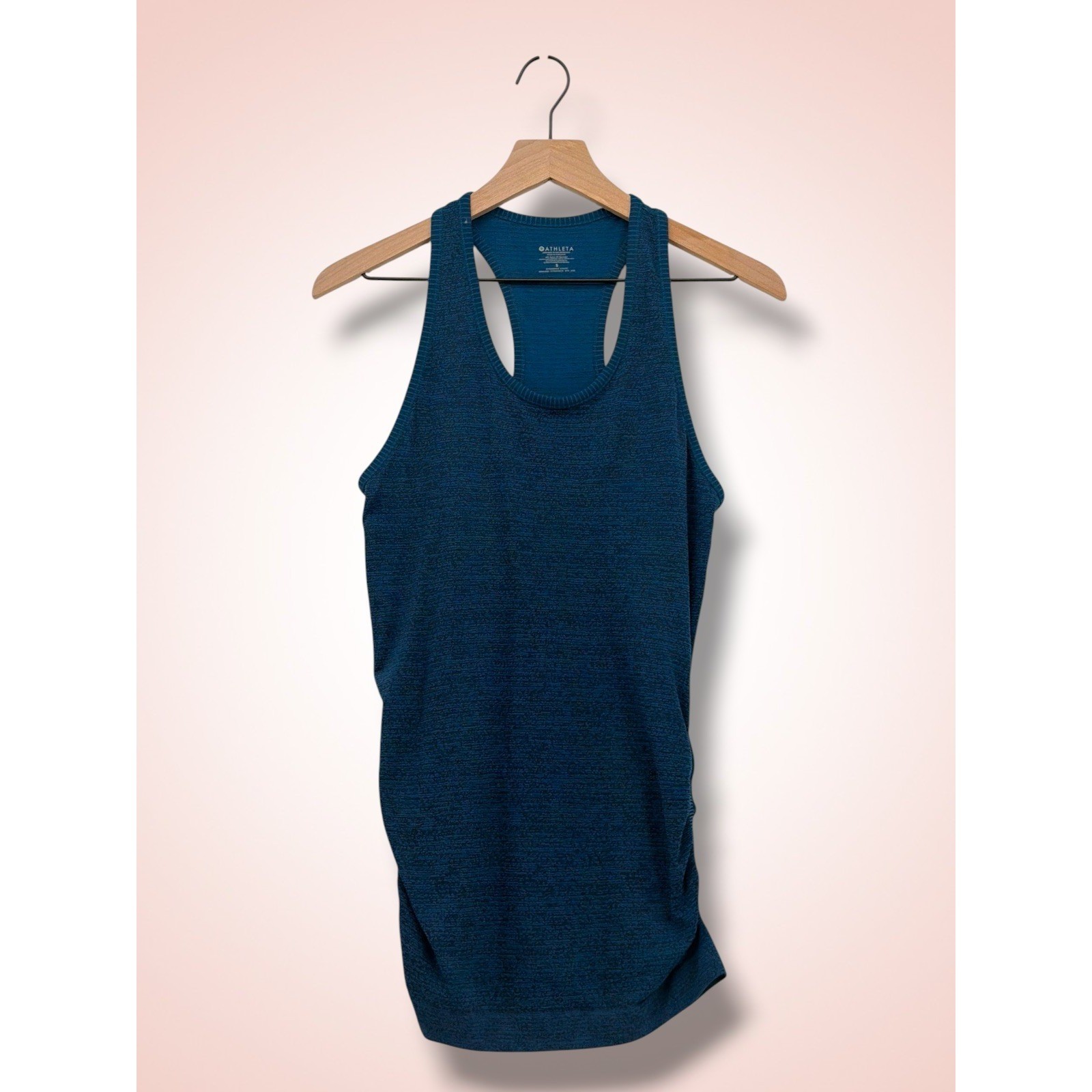 Athleta Momentum Seamless Ruched Racerback Activewear Tank Top Blue S
