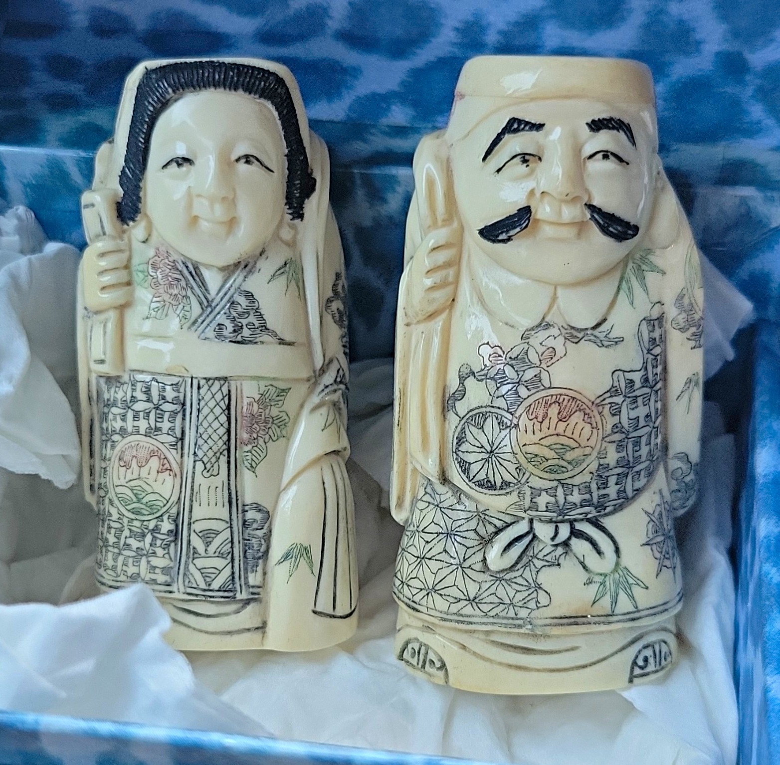 Vintage Japanese Benzaiten Netsuke-Style Figure with Biwa Signed Gyokuzan 玉山 Vintage Japanese Benzaiten Netsuke-Style Figure with Biwa Signed Gyokuzan 玉山