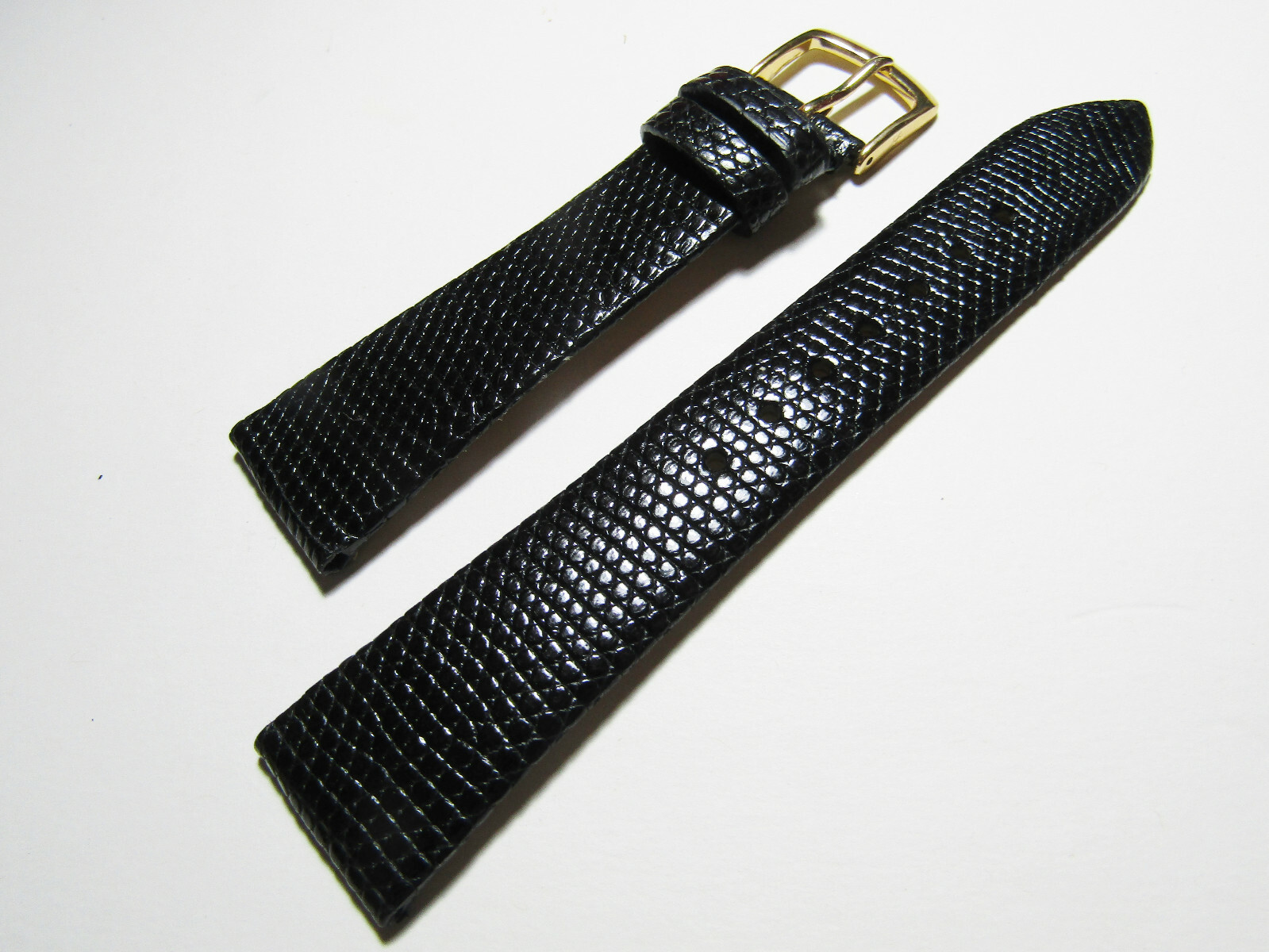 Hadley-Roma MS700 17mm Watch Strap Men's Black Genuine Lizard