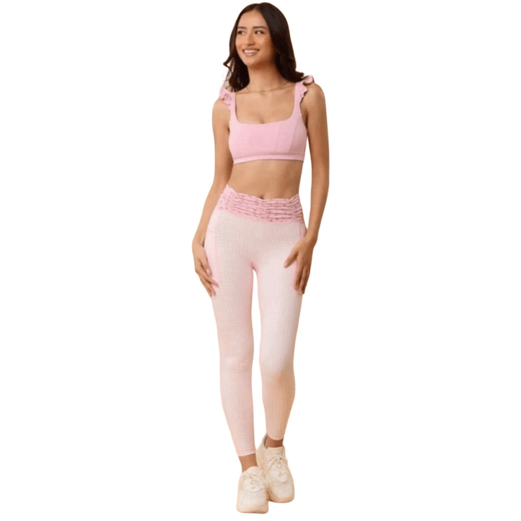 Blogilates Ruched Waist Legging Size Medium Pink Gingham Activewear Athleisure Blogilates Ruched Waist Legging Size Medium Pink Gingham Activewear Athleisure