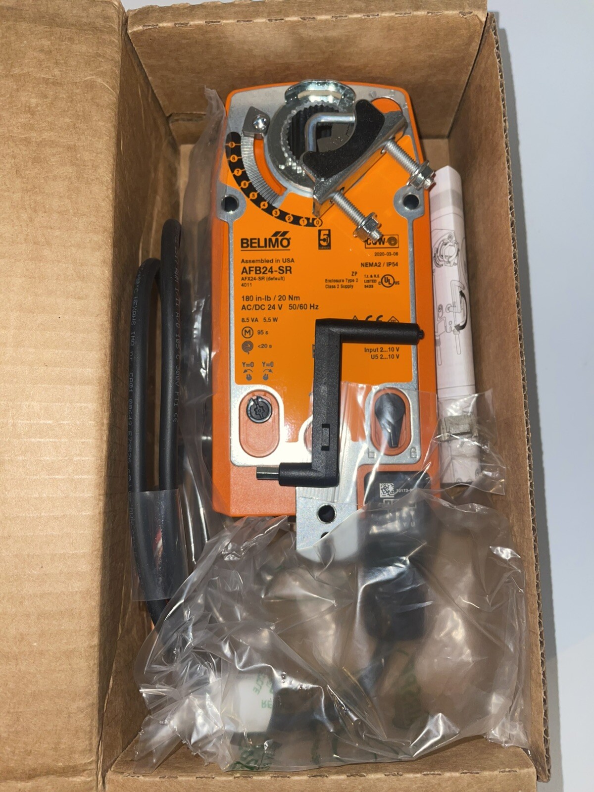 Belimo AFB24-S Spring Return Damper Actuator - Orange