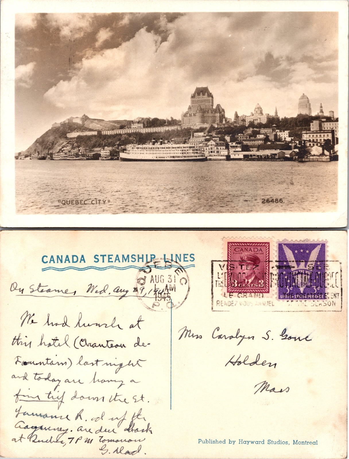 RPPC Quebec City Canada Photo Postcard
