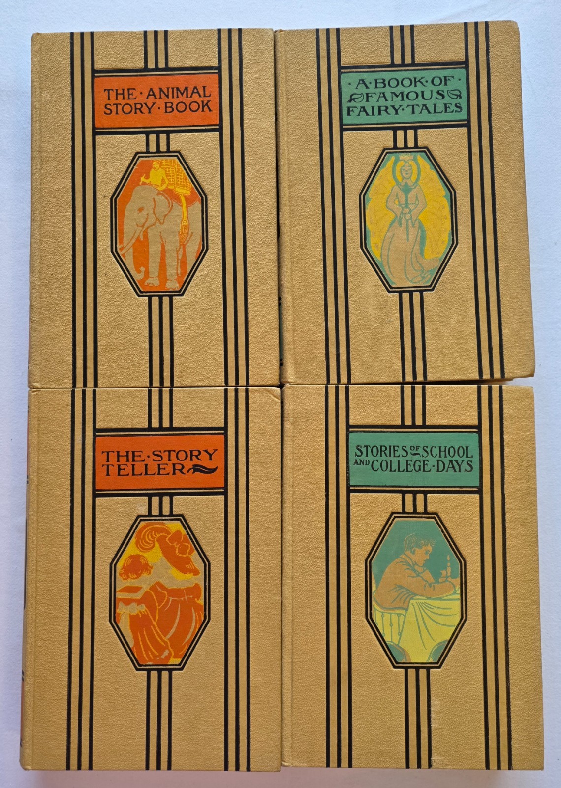 Vintage 1953 Young Folks Library 4 Book Set Fairy Tales Animal Stories