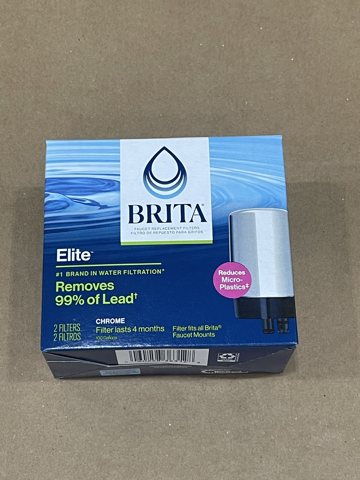 NEW BRITA Faucet Elite Chrome Replacement Filter 2-Pack Remove 99% of Lead NEW BRITA Faucet Elite Chrome Replacement Filter 2-Pack Remove 99% of Lead