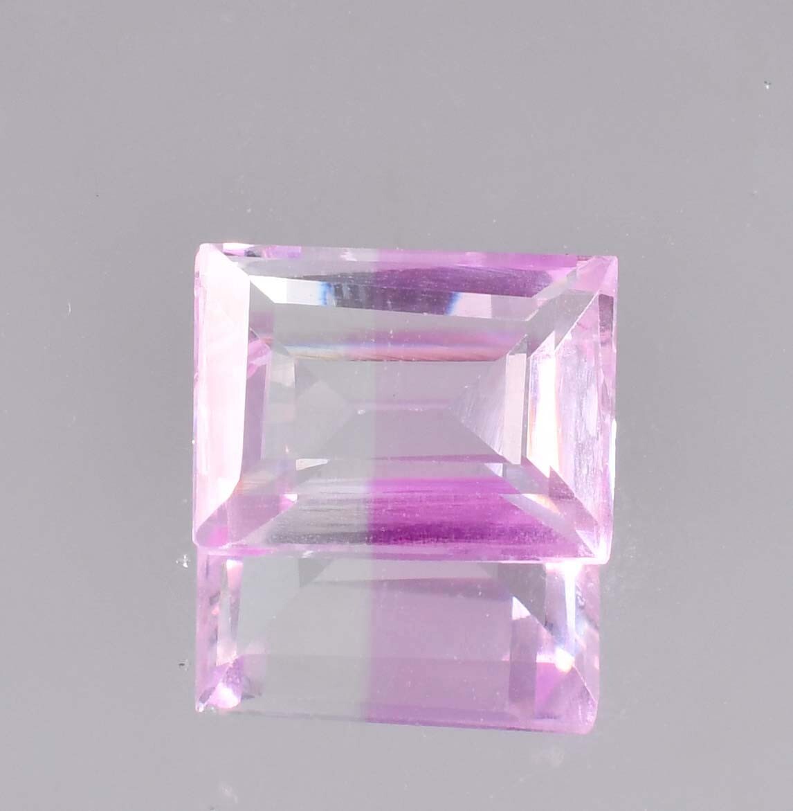 AAA 5.40 Ct Rare Natural Bi-Color Sapphire Emerald Cut Loose Gemstone Certified