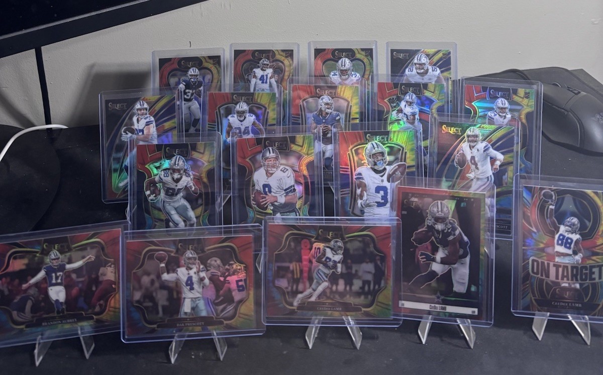 2025 Panini Select Cowboys COMPLETE Tie-Dye Prizm /25 Set 18/18 Lamb Dak Aikman