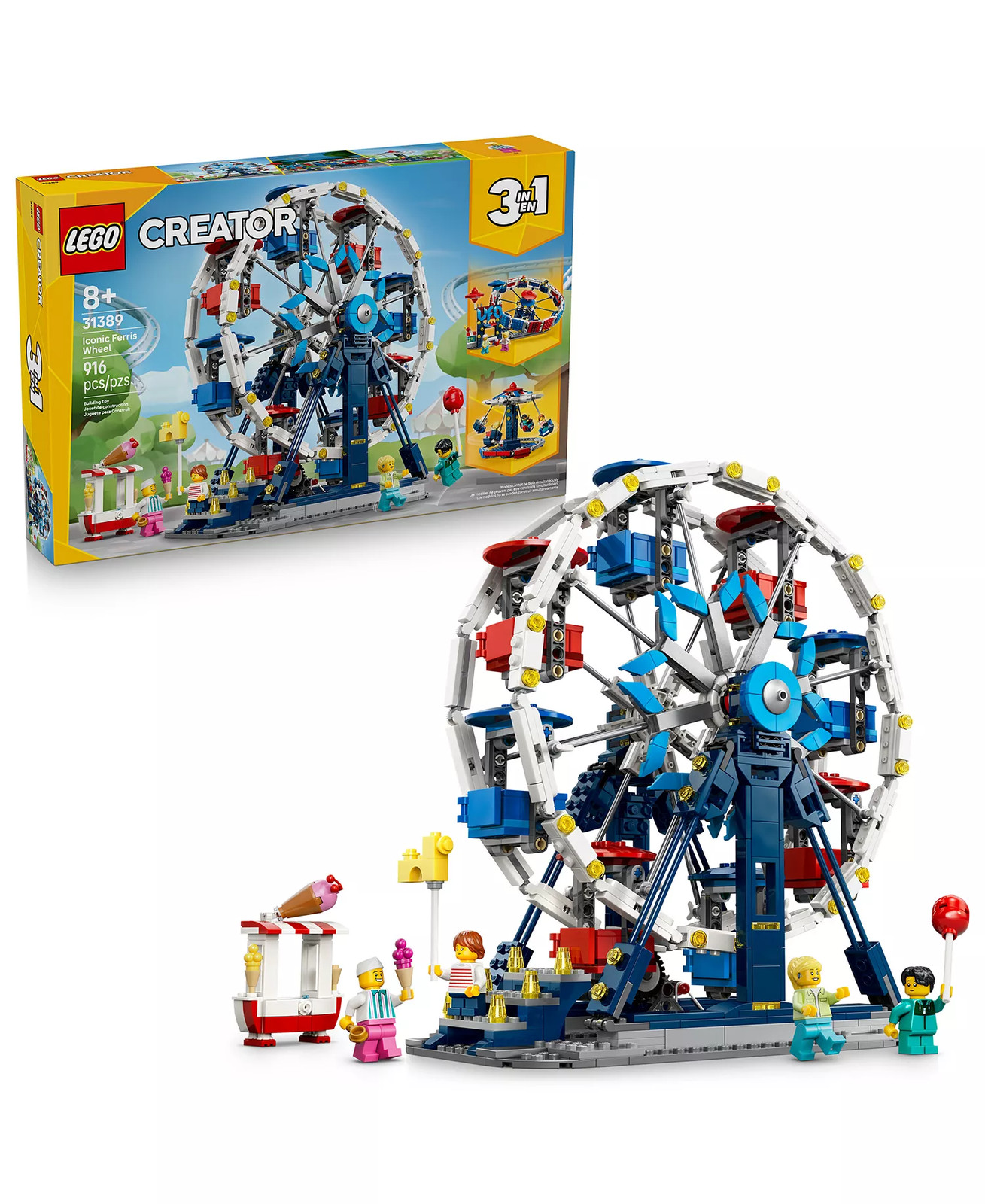 LEGO Creator 3 in 1 Iconic Ferris Wheel 31389, 916 Pieces - LEGO Creator 3 in 1 Iconic Ferris Wheel 31389, 916 Pieces -