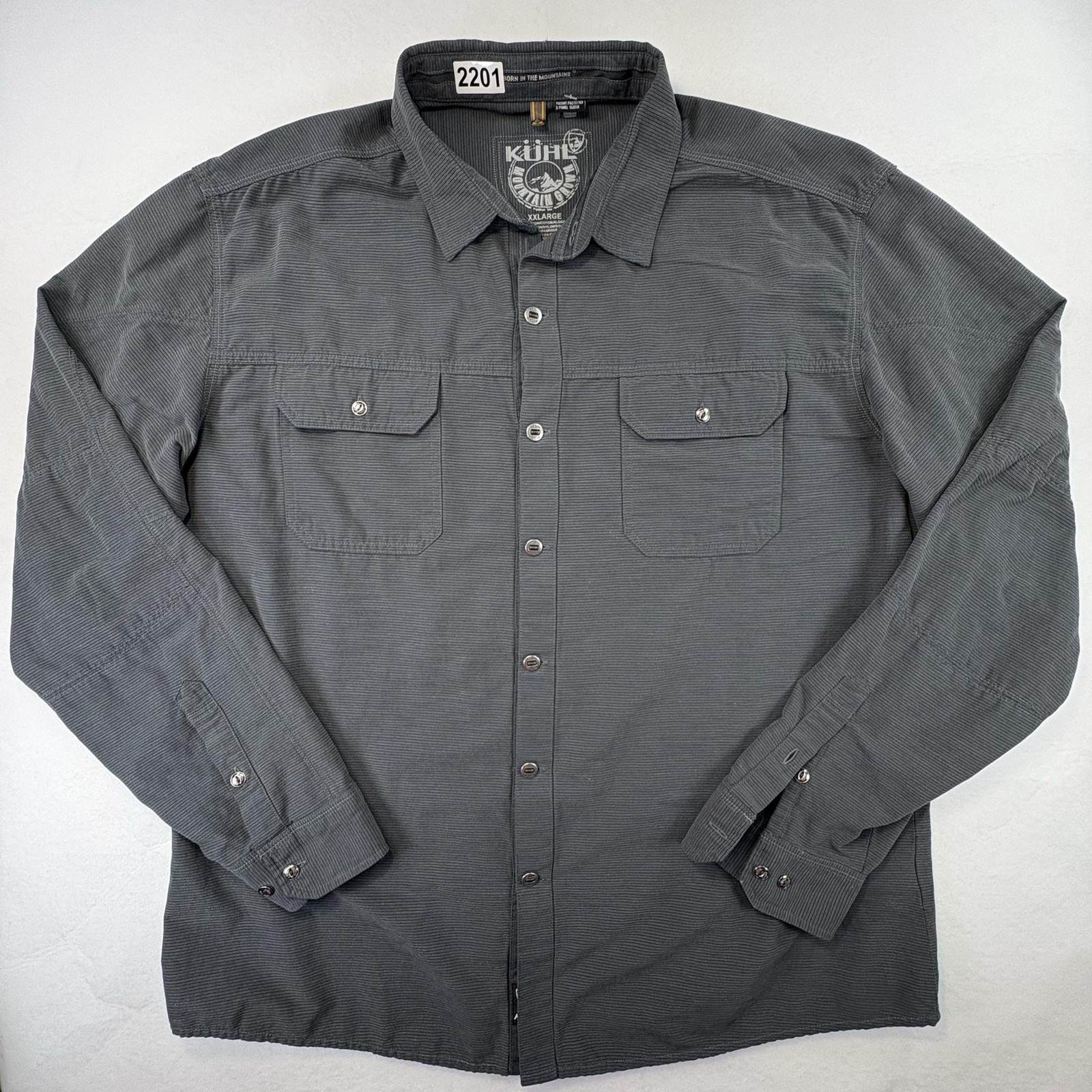 Kuhl Mountain Grown Shirt Mens XXL Gray Long Sleeve Outdoor Hiking Button Up