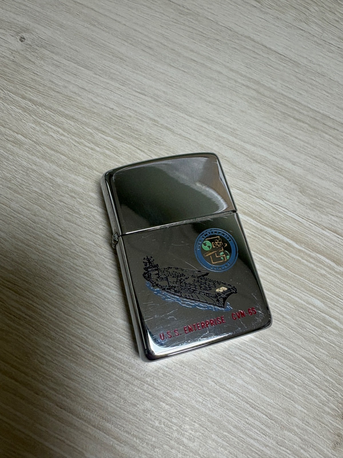 1988 Vintage Zippo Lighter USS Enterprise CVN-65 E IV Bradford PA New 1988 Vintage Zippo Lighter USS Enterprise CVN-65 E IV Bradford PA New