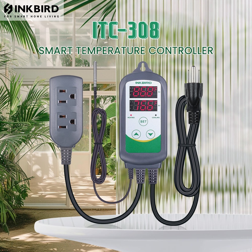 Inkbird Heating Cooling Temperature Controller Pre-wired Thermostat -58~248 °F