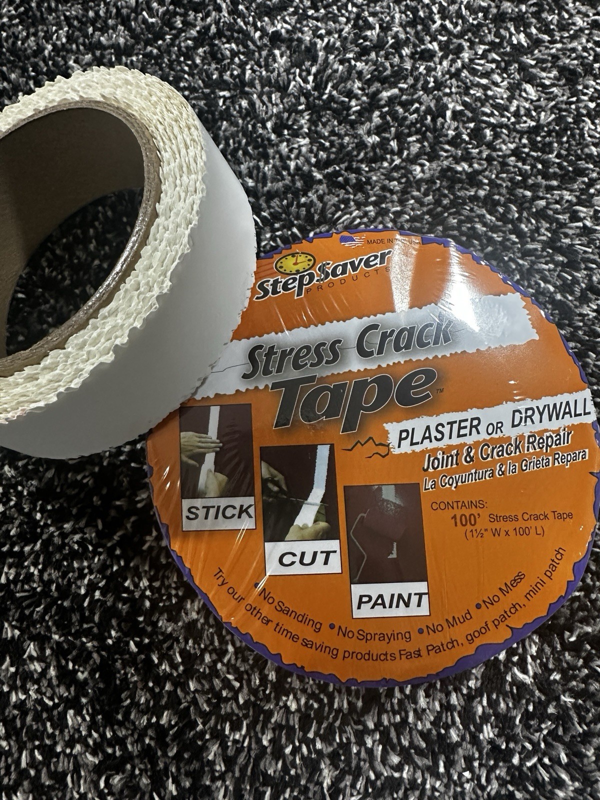 USA Made Stepsaver Products Stress Crack Tape 100’x 1.25” Roll