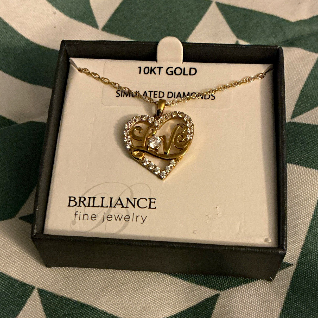 Brilliance 10K Yellow Gold Heart Diamond Pendant Necklace Rope Chain Nickel-Free Brilliance 10K Yellow Gold Heart Diamond Pendant Necklace Rope Chain Nickel-Free