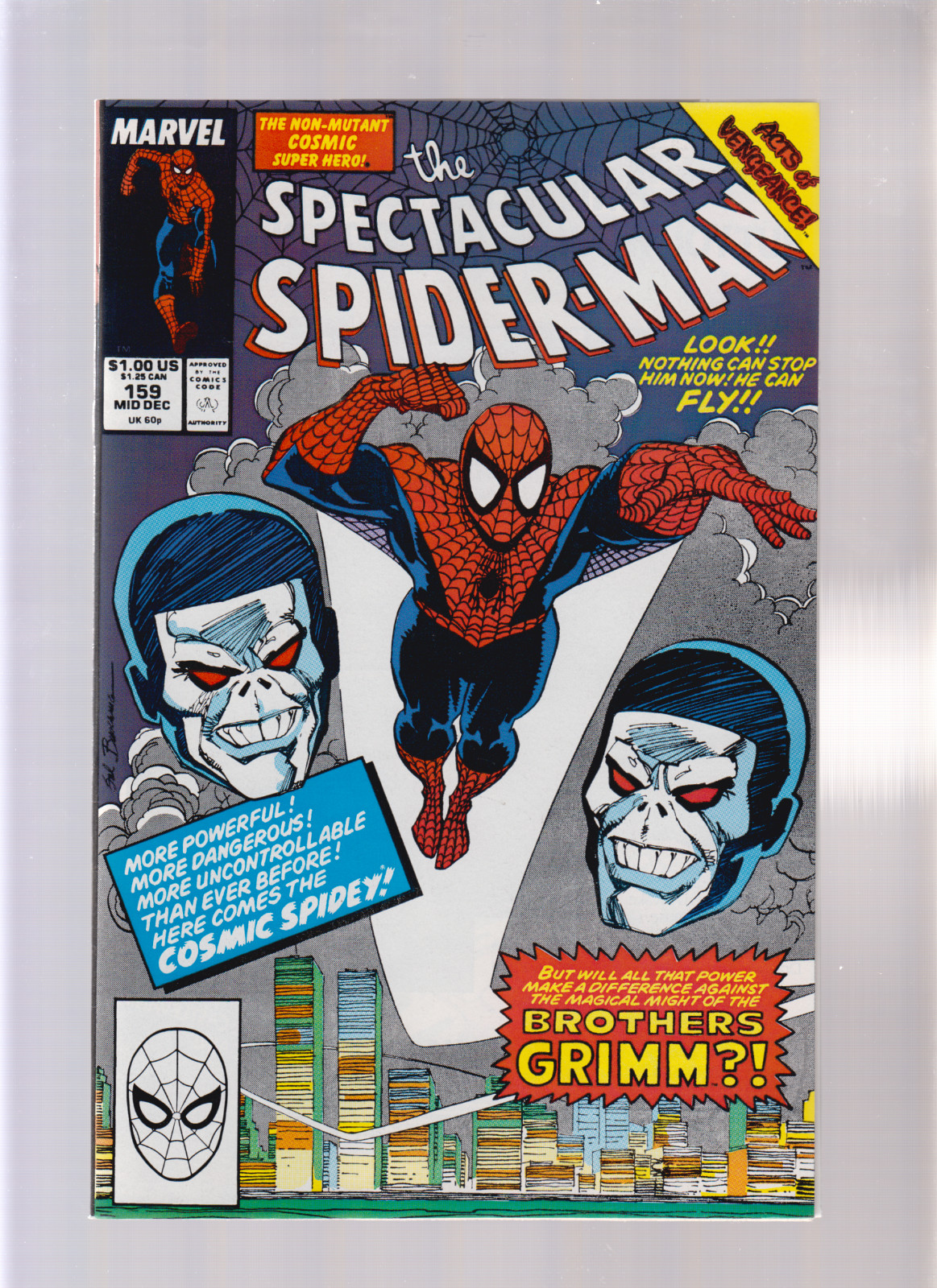 The Spectacular Spider Man #159 - The Shattered Senses (9.2 OB) 1989
