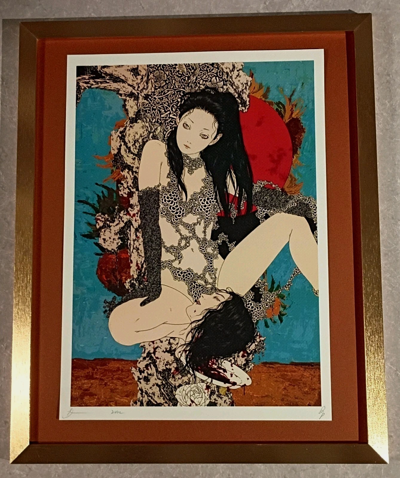 DEATH NYC ltd ed signed FRAMED street art print 45x32cm Ode to Takato Yamamoto