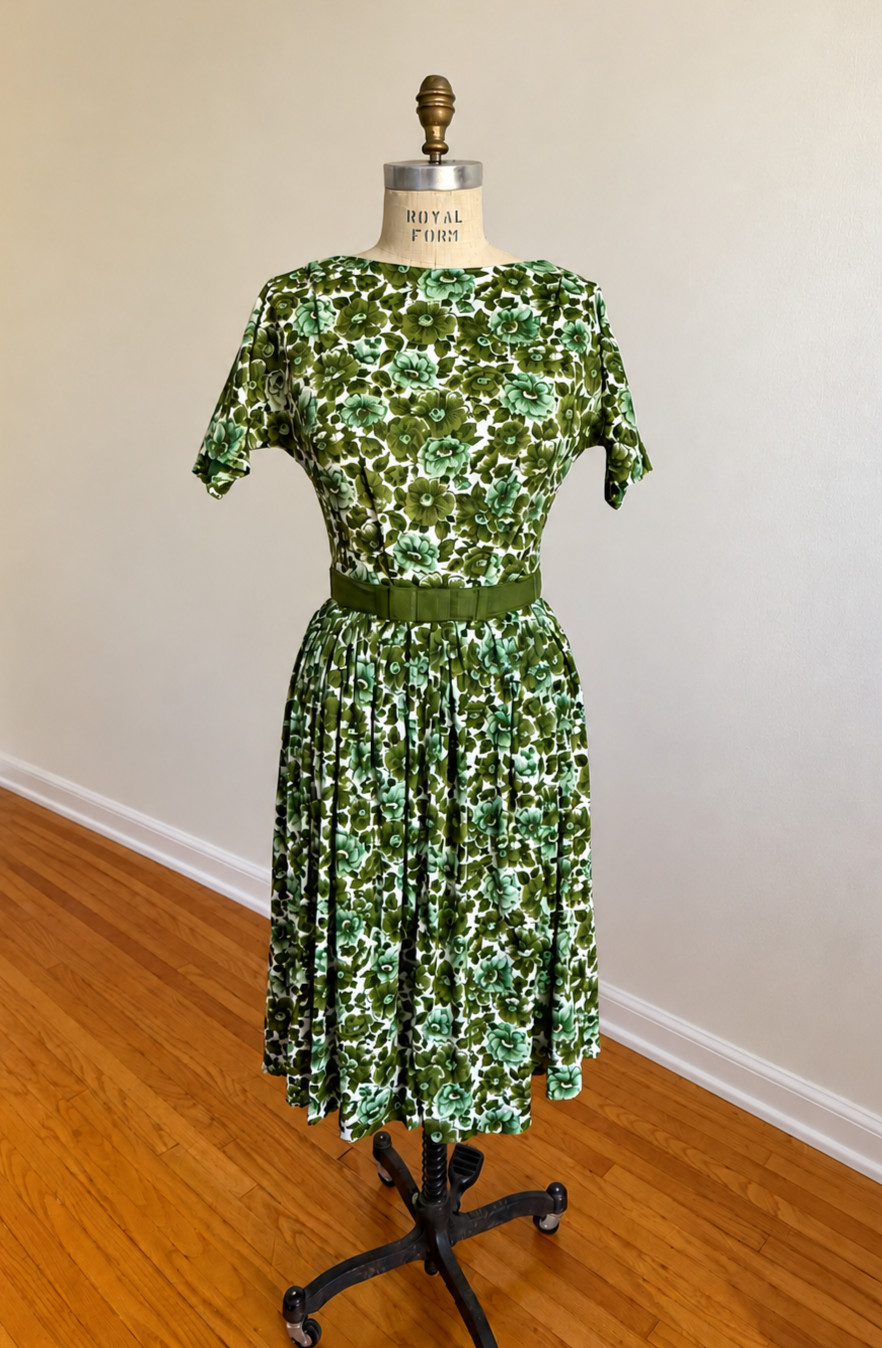 Vintage 1960-63 Betty Hartford Floral Dress + Original Belt