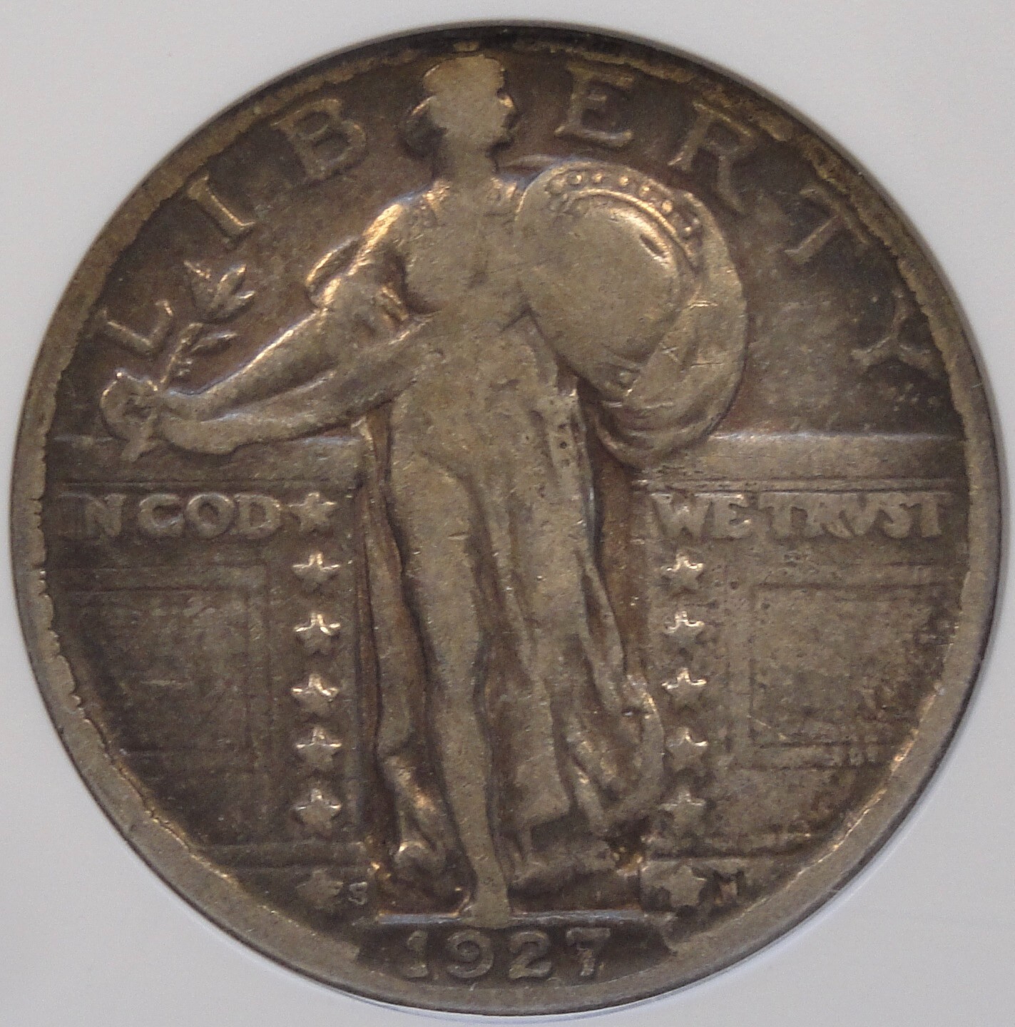 1927-S Standing Liberty Quarter 25c ANACS VF20 Old Small Holder 1927-S Standing Liberty Quarter 25c ANACS VF20 Old Small Holder